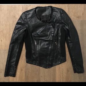 Extra small faux leather moto jacket